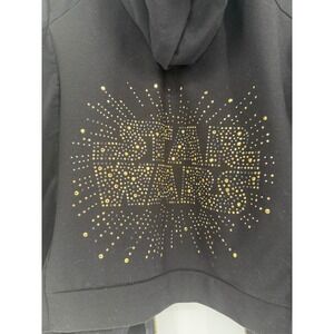 Star Wars Rock & Republic Black Rhinestone Logo Zip Hoodie Gold Studs Womens M